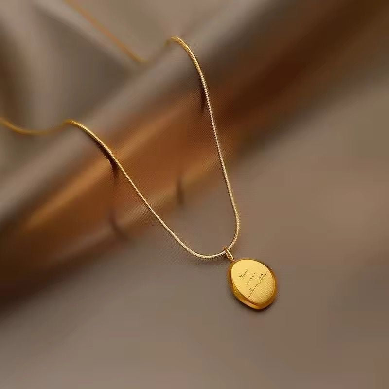 SJ 579 letter pendant Necklace - 18k Gold PVD plated stainless steel - Anti tarnish