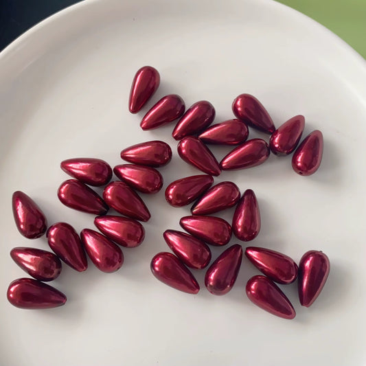 BBB 226 (h) Deep red Pearly Waterdrop Acrylic bead ( 1 pc ) UV Plated ( 15:22 mm )