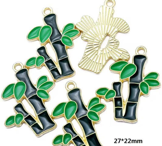 EC 2140 Bamboo enamel charm ( 1 pc )