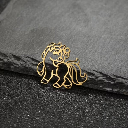 BBB 400 (m) Unicorn Dainty Charm 18k gold PVD 316 Stainless steel ( 1 pc ) Anti tarnish ( 20*22mm )