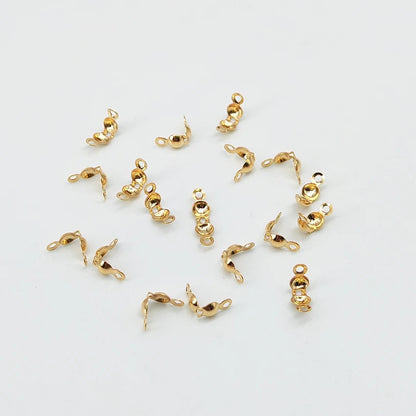 SS 1019 Calotte end crimp bead clasp ( 1 pc ) 18k gold PVD