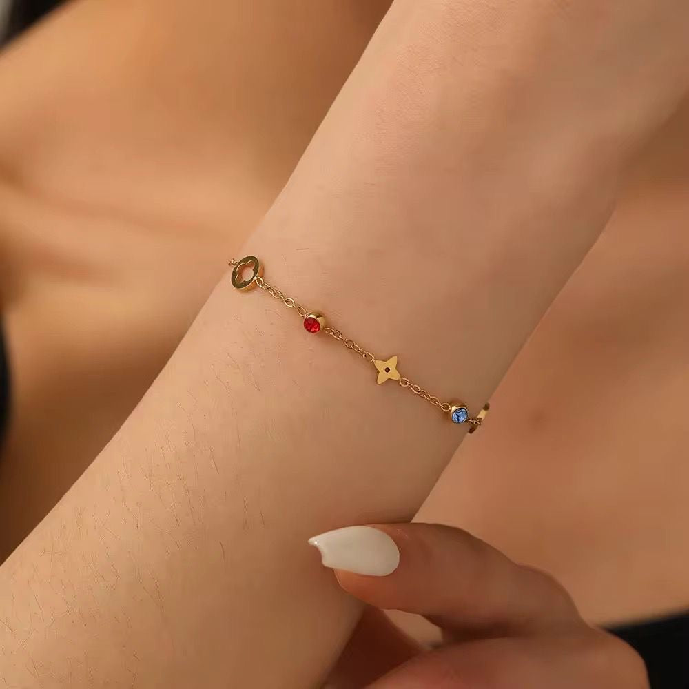 SJ 1031 Zircon dainty Twinkle Bracelet - 18k Gold PVD plated stainless steel - Anti tarnish