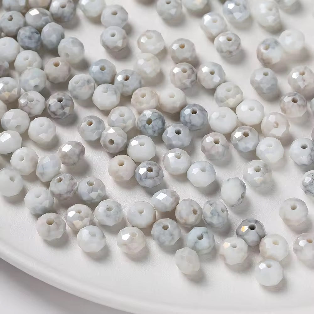GB02A Round Faceted water-dyed glass bead ( 1 pc ) Lampwork Bead ( 8 mm )