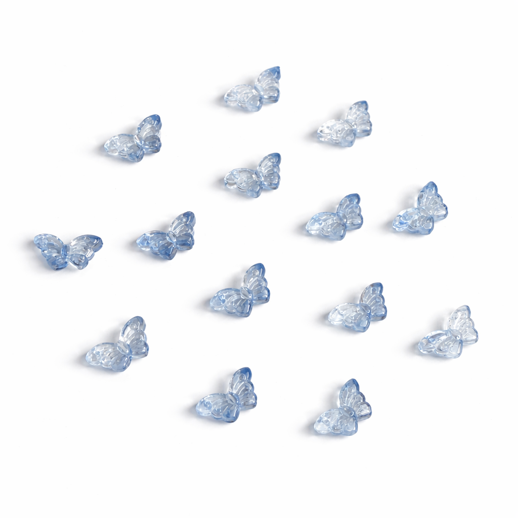 BBB 298 (a) Blue Butterfly glass bead ( 1 pc ) Lampwork Bead ( 15 mm )