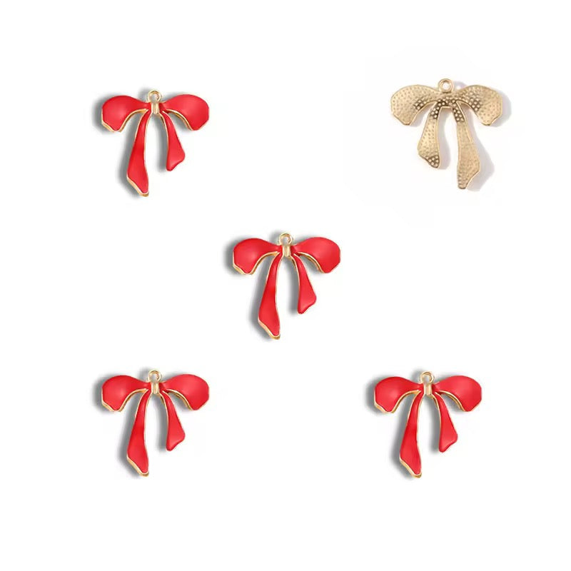 BBB 402 Bow Enamel Charm ( 1 pc ) High Quality Shine ( 26mm )
