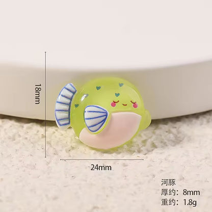 BBB 315 (c) Puffer Fish Ocean Resin charm ( 1 pc ) with Hook