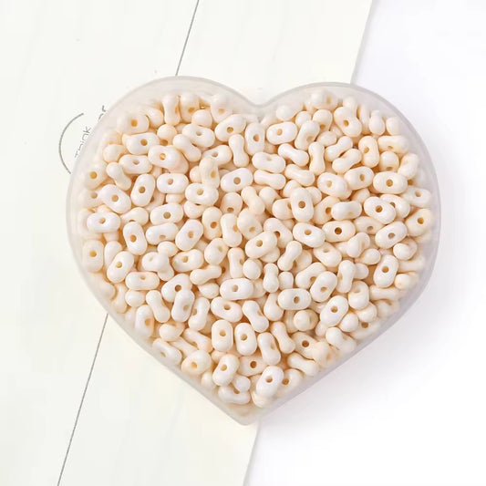 BBB 325 (h) Cream Peanut Shiny Bead ( 1 pc ) UV Plated Acrylic ( 4*6 mm )