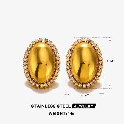 ESJ11G Oval Zircon earring
- 18k Gold PVD plated 316 stainless steel - Anti tarnish