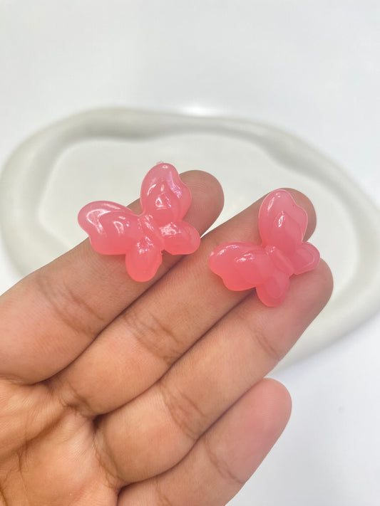 BBB 061 (d) Pink Butterfly Acrylic bead ( 1 pc )
