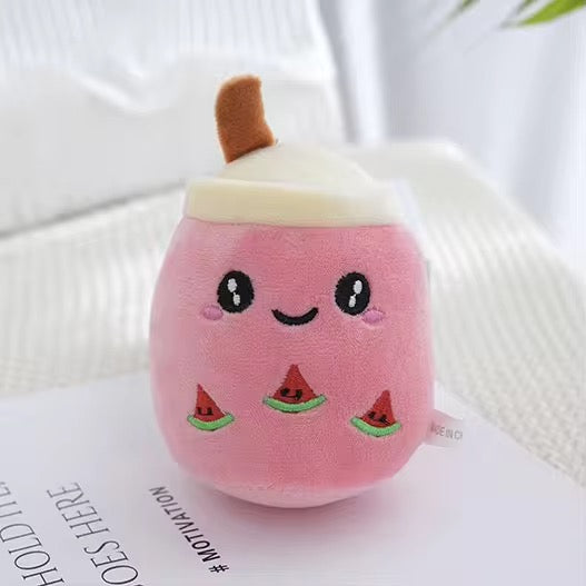 PK 05 Watermelon Milk Boba Kawaii 3D Plush Toy Keychain ( 1 pc ) Premium Quality ( 10 cm )