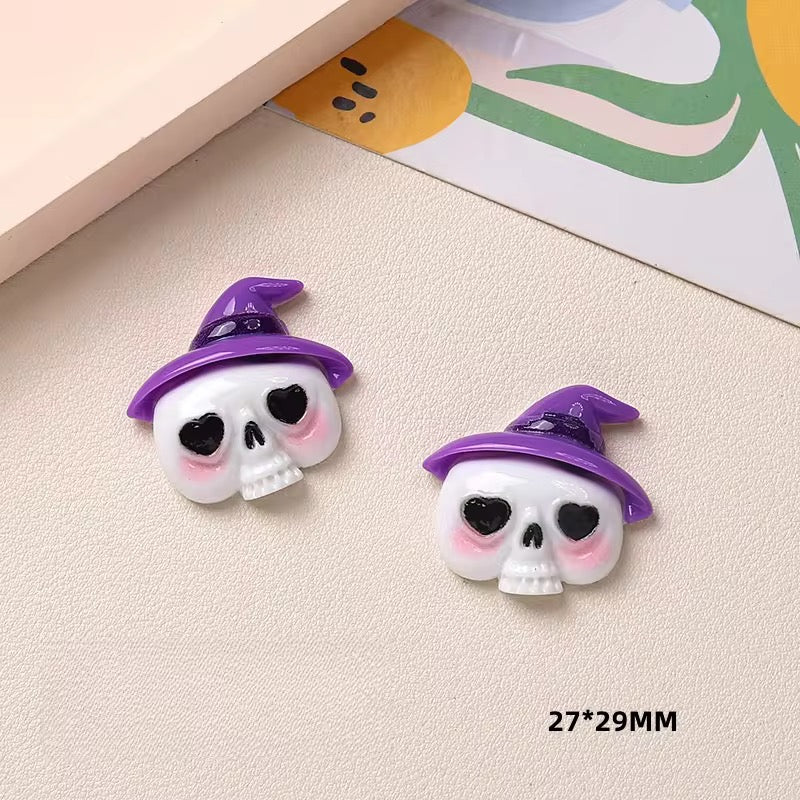 BBB 076 (f) Spooky Halloween themed resin charm ( 1 pc ) with / without Hook