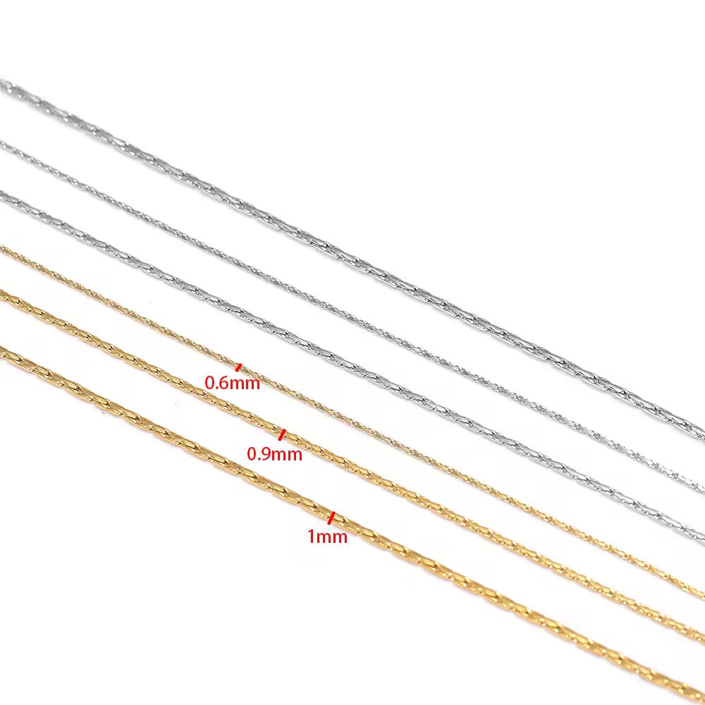 CN 332 Dainty Square Chain 18k Gold PVD plated 316 Stainless steel  ( 1 feet ) Anti tarnish ( 0.6 mm )