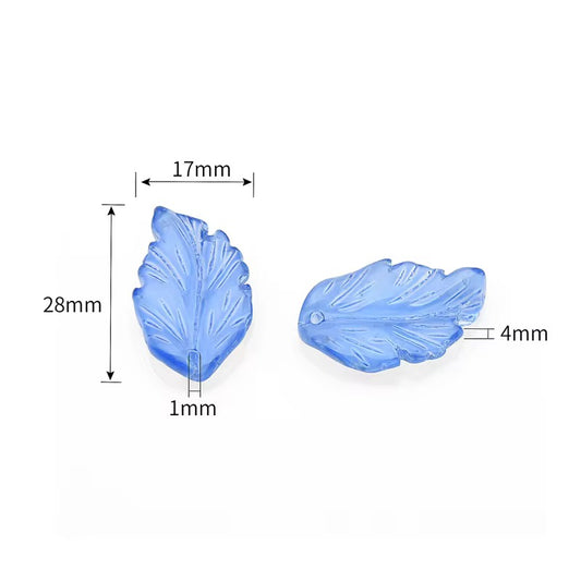 BBB 80 (g) Dark Blue Gradient Feather shaped petal Crystal glass beads ( 1 pc )