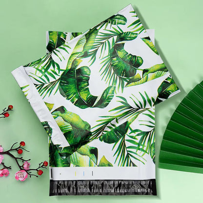 Tropical Leaf Poly Mailer Bag -  Waterproof & Double Sided - Designer Premium Packaging ( 10:13 inch )
