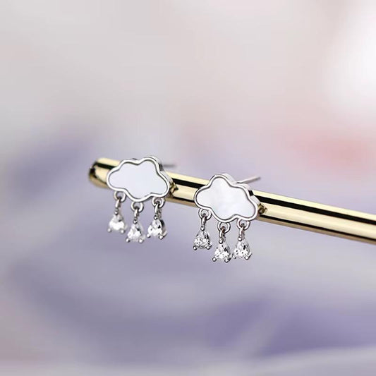 ESJ02B Cloud drop earring  - Sliver 925 PVD plated 316 stainless steel - Anti tarnish