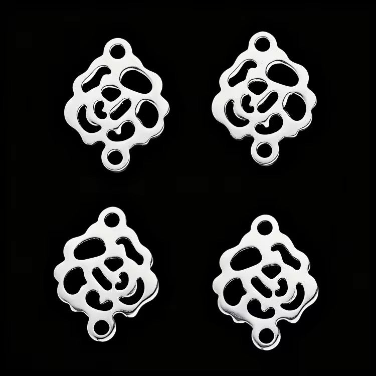 SS 1253 Rose Connector charm Silver plated 316 stainless steel ( 1 piece ) Anti tarnish ( 14:10.5 mm )