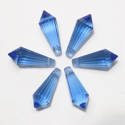 BBB 208 (c) Ink Blue Pointed Crystal Bead Lampwork Prism glass charm ( 1 pc ) ( 8:20 mm )