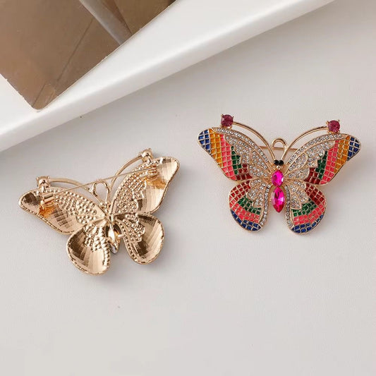 BR 09 Multi colour Butterfly Zircon Brooch pin 
( 1 pc ) Tarnish Resistant