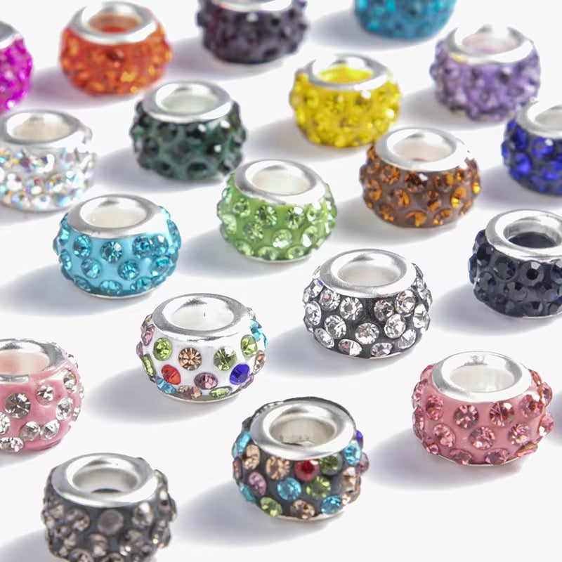 BBB 250 (f) Pink Rhinestone Crystal Bead ( 1 pc ) Multi Crystal Epoxy ball ( 12 mm )