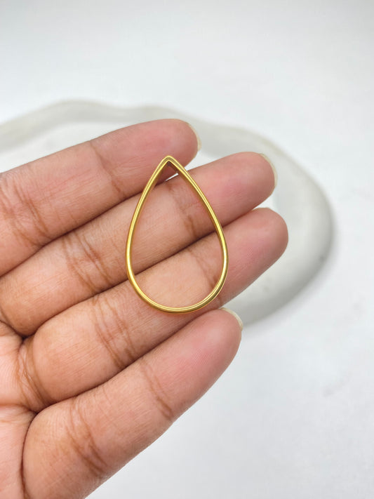 SS 3004 Teardrop Bezel 18K Gold PVD plated stainless steel ( 1 piece ) Anti tarnish ( 21:33 mm ) Thickness 3mm