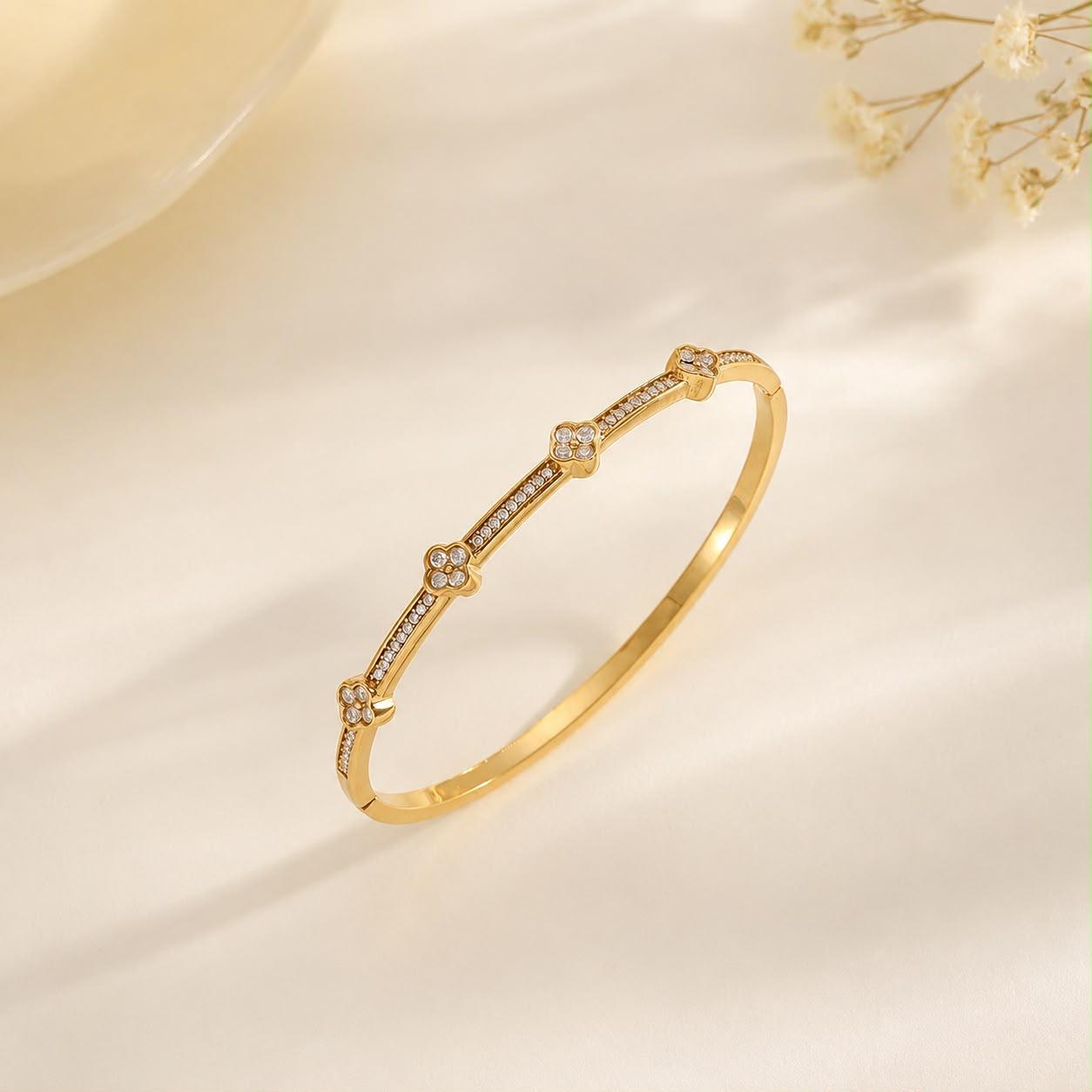 BSJ20A Zircon bracelet - 18k Gold PVD plated