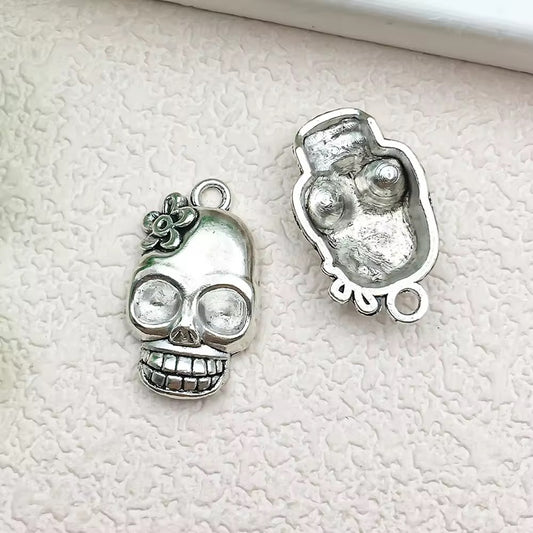 BBB 346 (c) Floral Skull Gothic charm Alloy Premium ( 1 pc ) Anti Tarnish ( 13*21 mm )