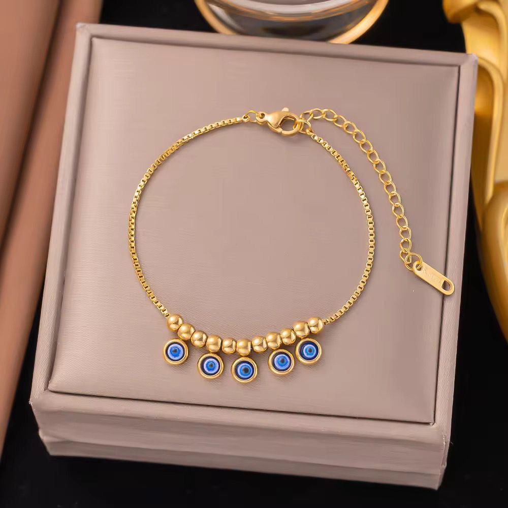 BSJ24C Evil eye Bracelet - 18k gold PVD plated