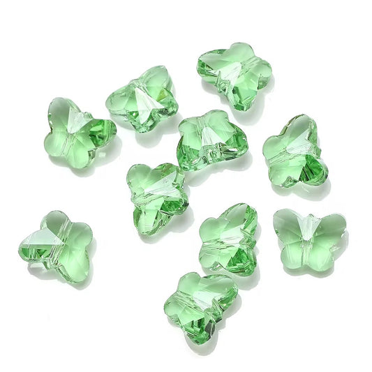 BBB 79 (k) Light Green Butterfly Faceted Crystal glass beads ( 1 pc )