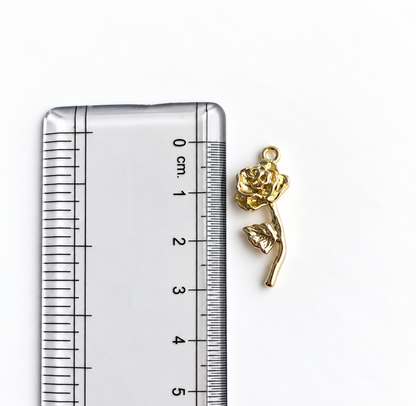 AC06D Rose Charm ( 1 pc ) High Quality Alloy