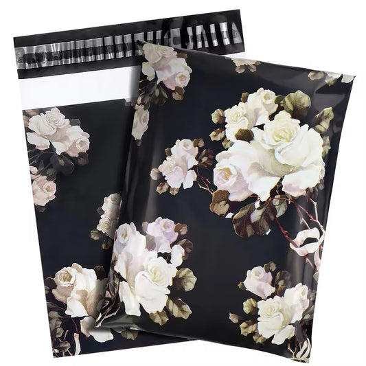 Floral Poly Mailer Bag -  Waterproof & Double Sided - Designer Premium Packaging ( 10:13 inch )