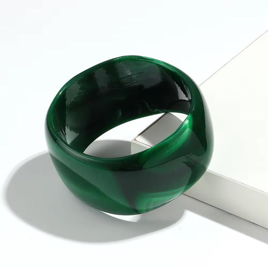 SJ 619 Green Irregular Marble Bangle - Anti tarnish