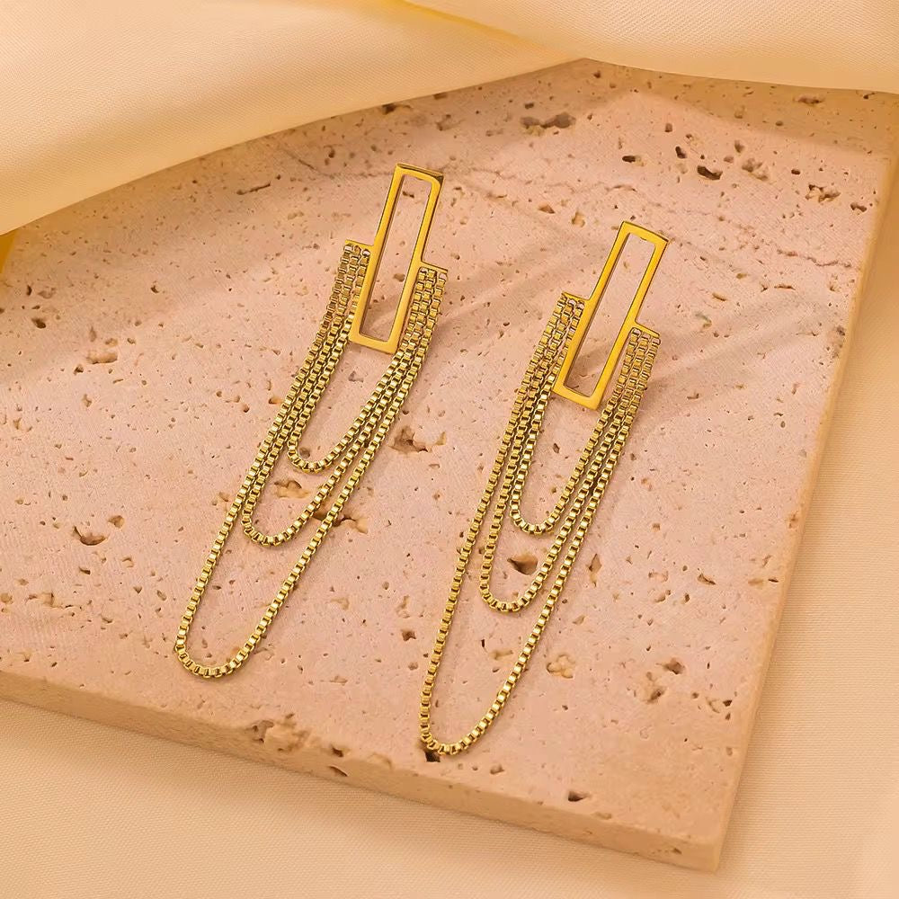 ESJ04A layer earring -  18k Gold PVD plated 316 stainless steel - Anti tarnish