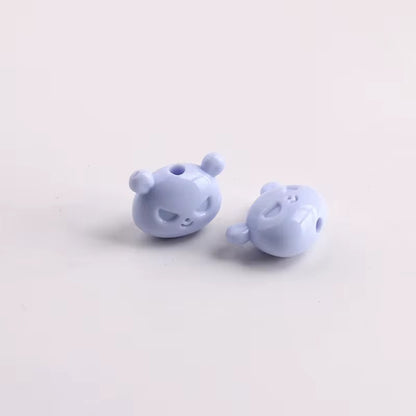 BBB 263 (c) Ink Blue Cartoon Bear Head Bead ( 1 pc ) Solid Acrylic ( 18 mm )