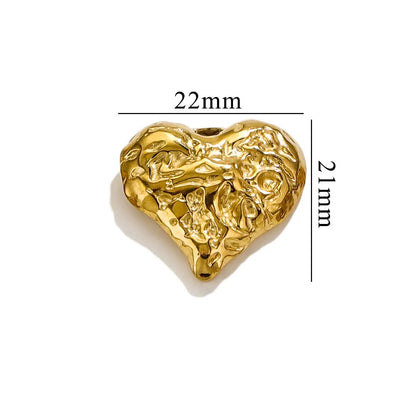 SC 03 (C)Heart textured Stainless steel charm ( 1 pc ) Anti tarnish
