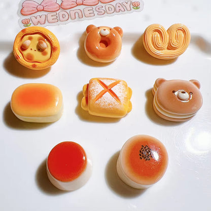 BBB 067 (f) Bread cartoon Kawai themed resin charm ( 1 pc ) with / without Hook