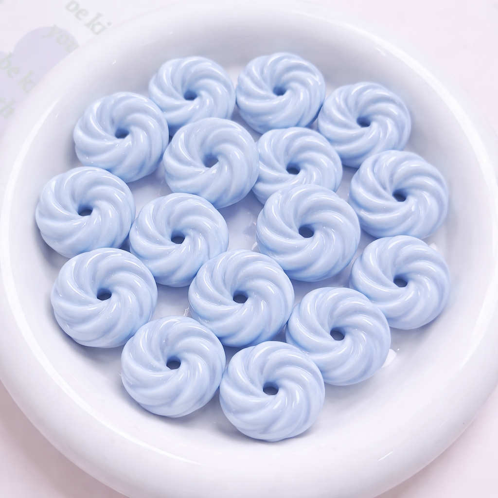 BBB 304 (a) Ink Blue Holographic Shiny  Bead ( 1 pc ) UV Plated Acrylic ( 18 mm )