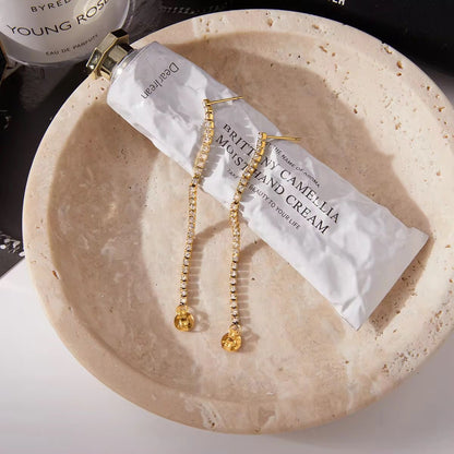 SJ 1019 Zircon Tassel Stud Earring  - 18k Gold PVD plated stainless steel - Anti tarnish