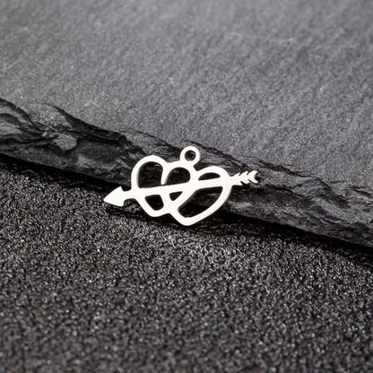 SC13J Heart Dainty Charm 18k gold PVD 316 Stainless steel ( 1 pc ) Anti tarnish ( 19*7 mm )