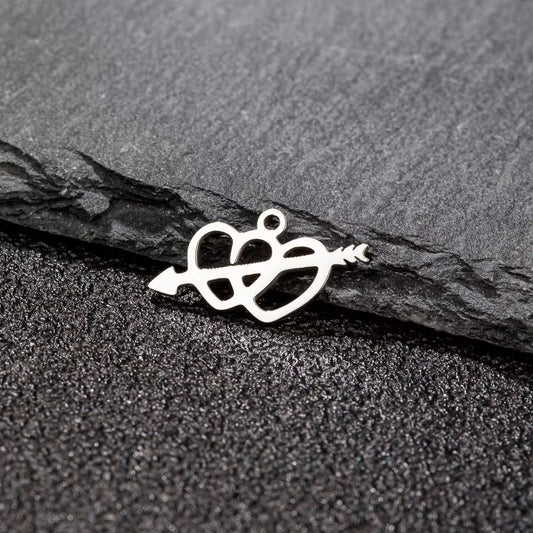 SC13J Heart Dainty Charm 18k gold PVD 316 Stainless steel ( 1 pc ) Anti tarnish ( 19*7 mm )