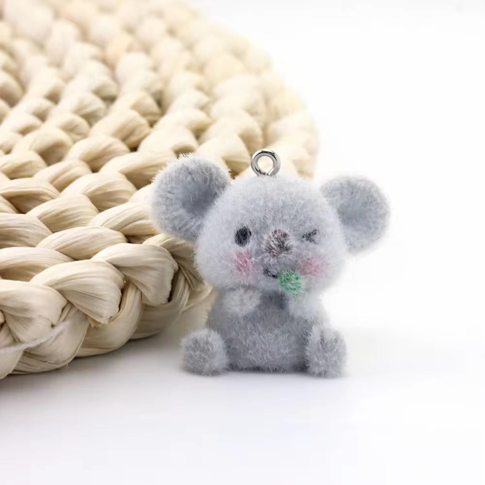 BBB 267 (z) Koala Cute Fur 3D Flocking Resin charm ( 1 pc ) ( 35*30mm )