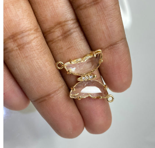SS 435 CLEAR BUTTERFLY CRYSTAL CONNECTOR