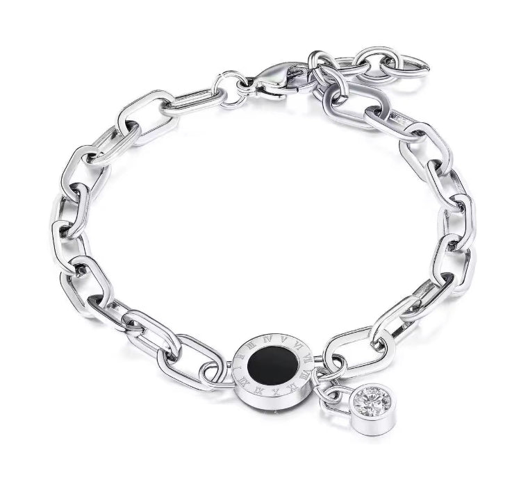 BSJ19A Roman chunky zircon bracelet - 18k Gold PVD plated