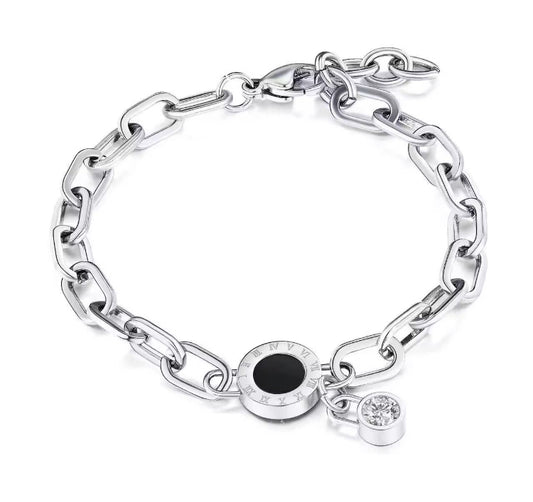 BSJ19A Roman chunky zircon bracelet - 18k Gold PVD plated