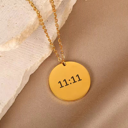 NSJ04F 11:11 Necklace - 18k gold PVD plated 316 stainless steel - Anti tarnish - Wholesale