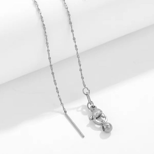 Starry chain Stainless steel plated ready chain with needle end ( 1 pc ) Anti tarnish