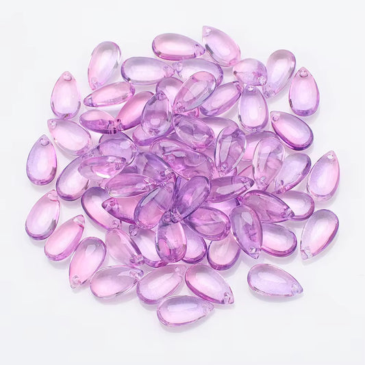 BBB 210 (d) Purple Teardrop Smooth Crystal glass bead ( 1 pc ) ( 8:13 mm )