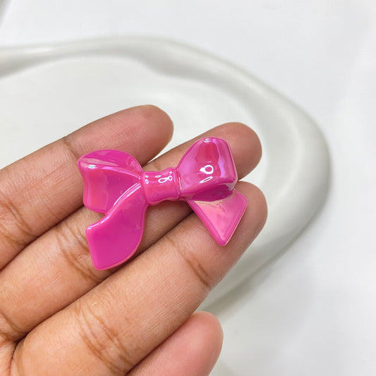 BBB 124 (E) Bow uv plated shiny irrediscent Acrylic bead (1PC)