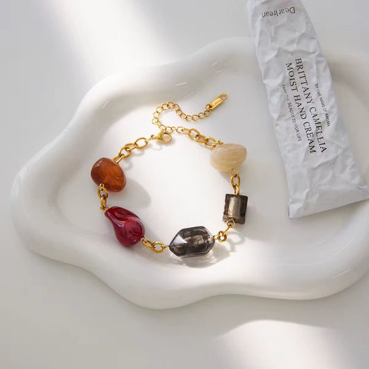 SJ 1017 Chunky Resin Bracelet - Premium Collection  - 18k Gold PVD plated stainless steel - Anti tarnish