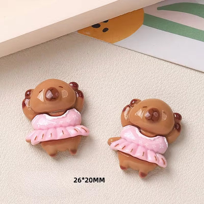 RM11I Capybara cartoon Kawai themed resin charm ( 1 pc ) with / without Hook