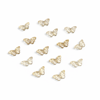 GB40 Clear Butterfly glass bead ( 1 pc ) Lampwork Bead ( 15 mm )